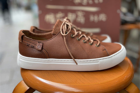 【ant-riche YR0100M ブラウン】MENS AKAUSHI レザースニーカー